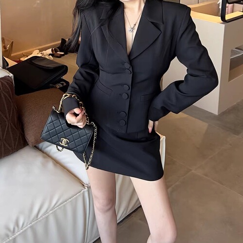 Women's Suit Set Elegant Commuting Style Classic Design Blazer + Skirt Short Dress Set