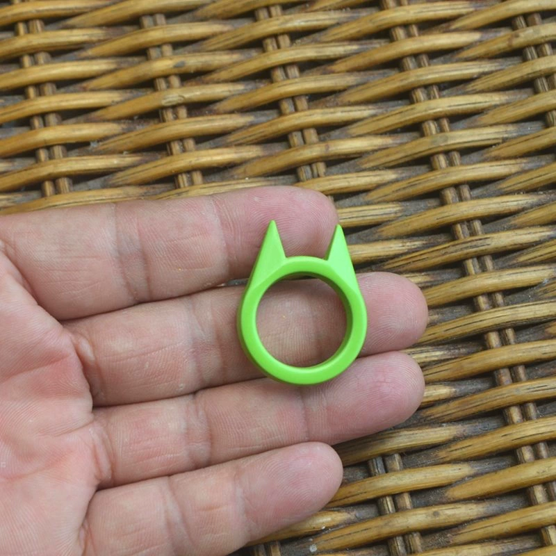 Серьга-кольцо из цинкового сплава с ушками кошки для самозащиты, EDC, внутренний диаметр Ø20 мм, стенка 3.2 мм