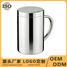 304不锈钢马克杯带盖办公室双层隔热防烫口杯印logo刻字水杯礼品