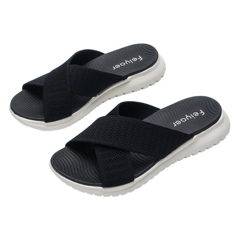 MD-51 Трансграничные тапочки больших размеров, женские модные летние новые плоские туфли на танкетке, тканые перекрестные Повседневные Удобные сандалии