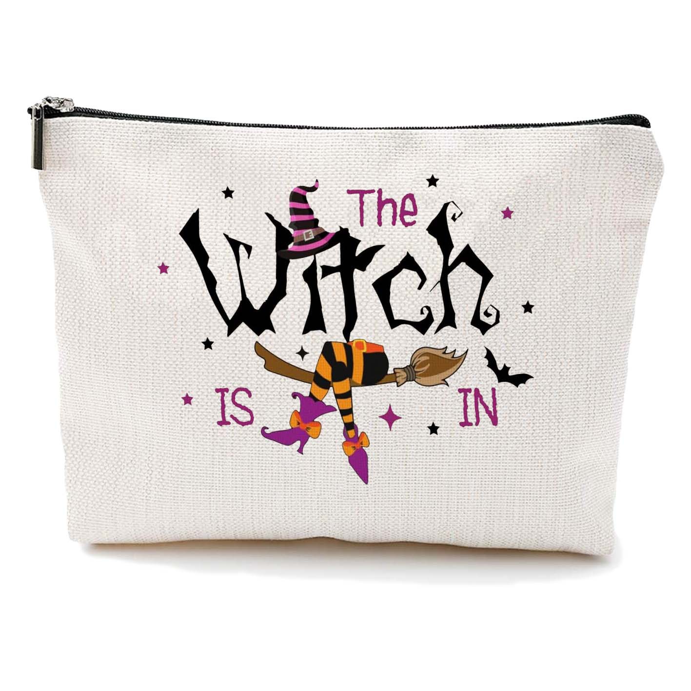 Transfronterizos Amazon Halloween maquillaje letras Halloween brujas maquillaje bolsa bolsa de almacenamiento lino fábrica directa