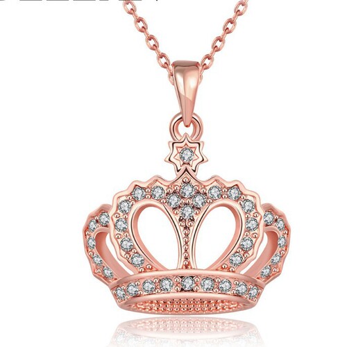 Wholesale of European and American necklaces Fashion diamond necklace Crown pendant jewelry sweater chain 