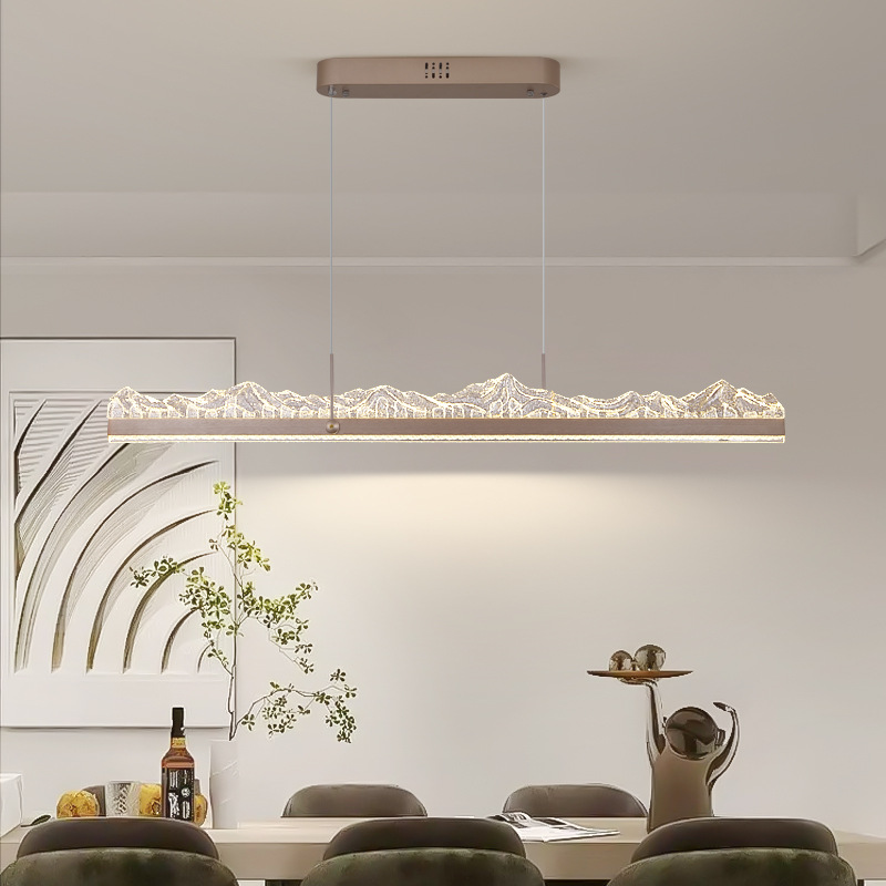 意式轻奢感餐厅吊灯现代简约设计师极简长条岛台吧餐桌台灯具