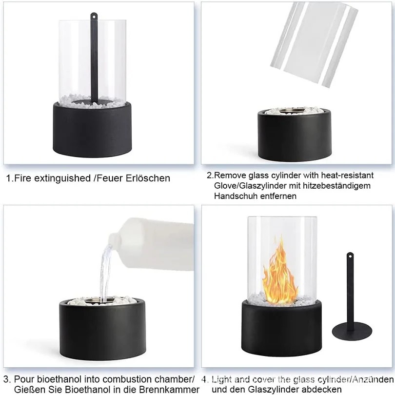 室内小型户外酒精壁炉灯家用取暖壁炉桌面真火tabletop fire pit
