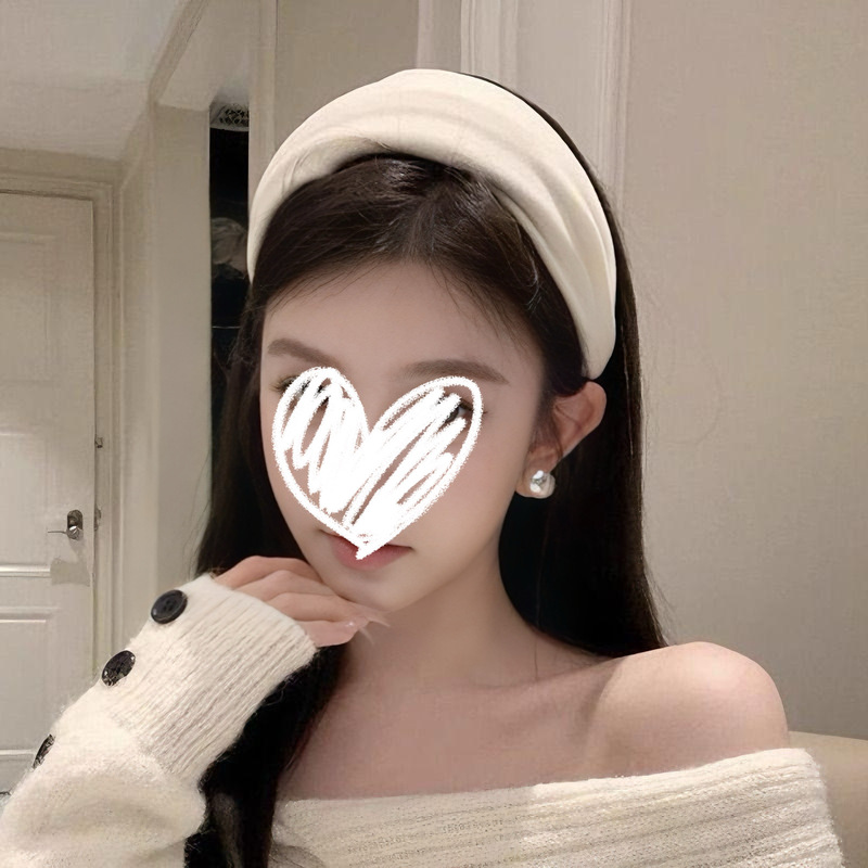 Vintage High-grade Pure White Wide-brimmed Hair Band Simple High Cranial Top Headband Hair Accessories Women's High-grade Face Washing Hair Band Headwear