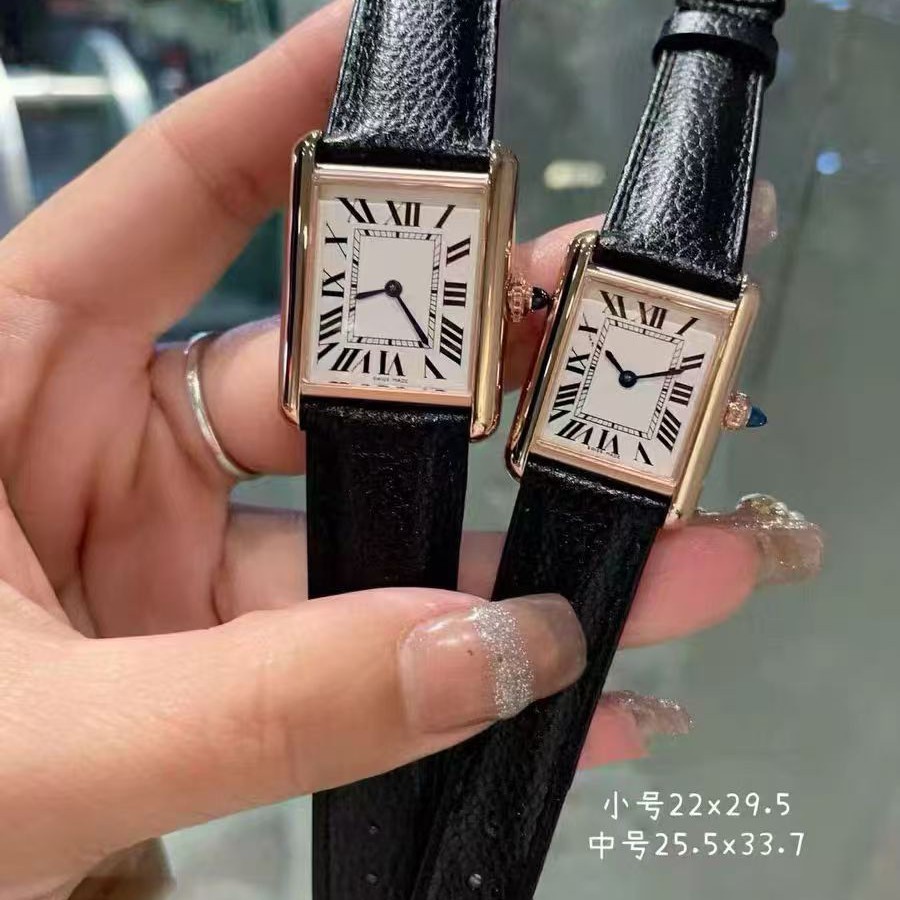 韓国版迪通ナ復古戦車方形女史山度士石英腕時計中古mus女時計watch