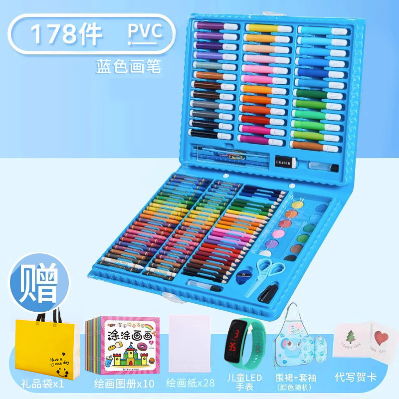 블루 [178개] 선물가방 + 앞치마소매 + LED시계