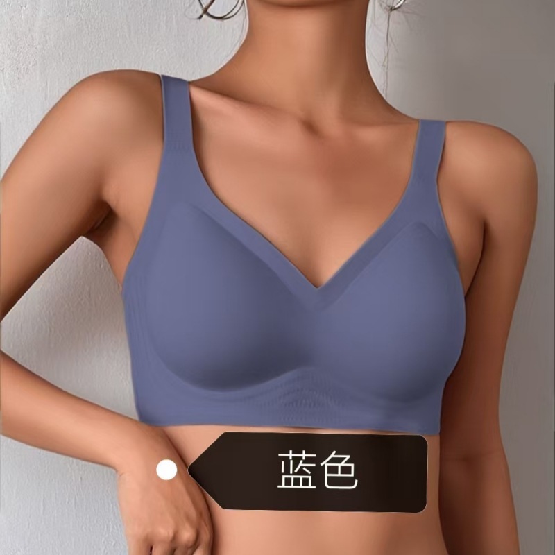 跨境无痕内衣女大胸显小无钢圈聚拢防下垂薄款运动外贸大码文胸罩|undefined