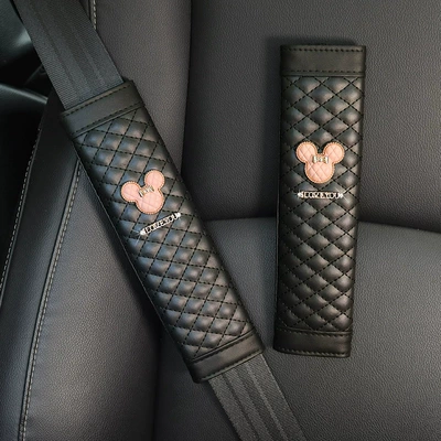 Seat belt shoulder pad: Cute Internet Popular Qiqi Car - pair-pink-qiqi-head-shoulder-covers