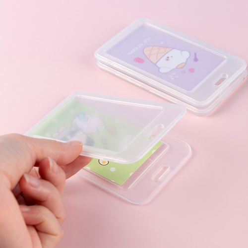 Double-sided transparent employee work card bus card set ID card set work ID card campus access card badge school