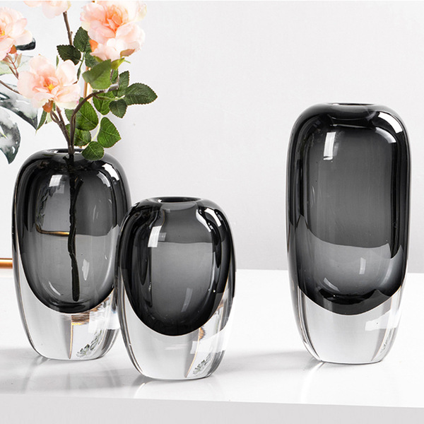 Free shipping minimalist modern crystal glass flower ware round…