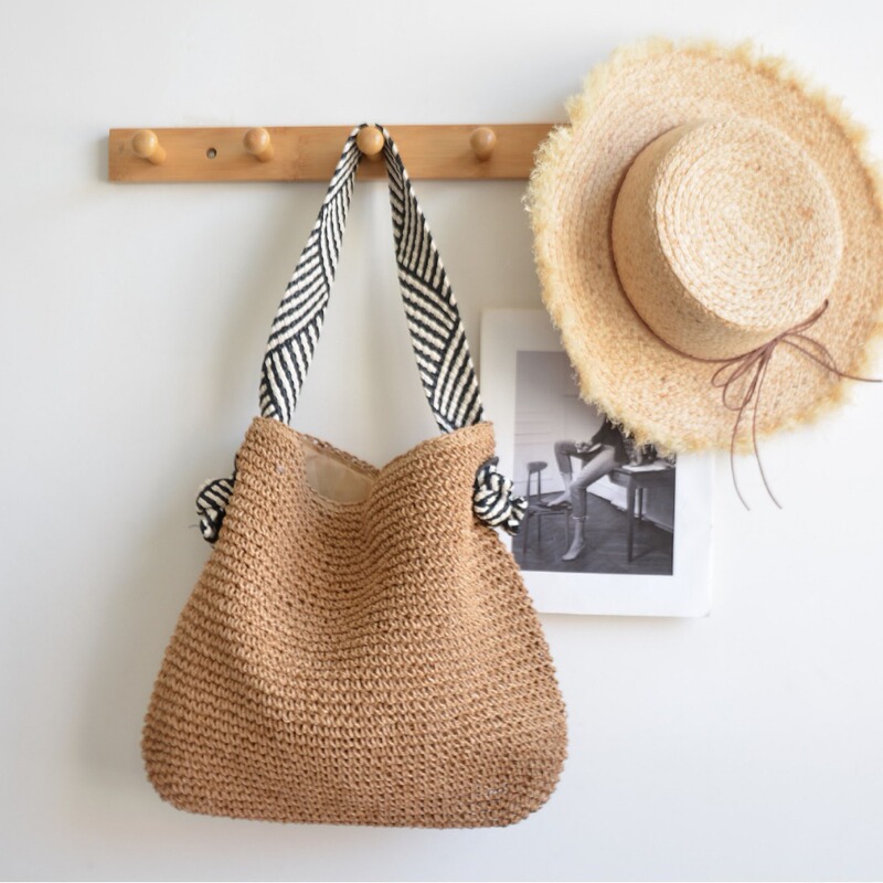 Han Feng Ins Straw Woven Bag 2024 New Arrival Hand-Woven Underarm Bag All-Match Navy Blue Bag with Handheld Woven Bag Han Feng Ins Straw Woven Bag 2024 New Arrival Hand-Woven Underarm Bag All-Match Navy Blue Bag with Handheld Woven Bag