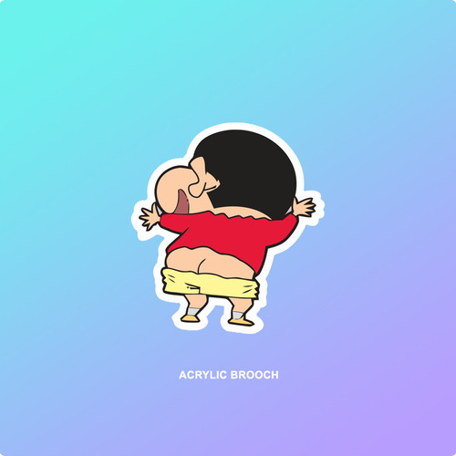 ins style cartoon acrylic pin cute crayon shin-chan peripheral badge clothes backpack brooch pendant accessories