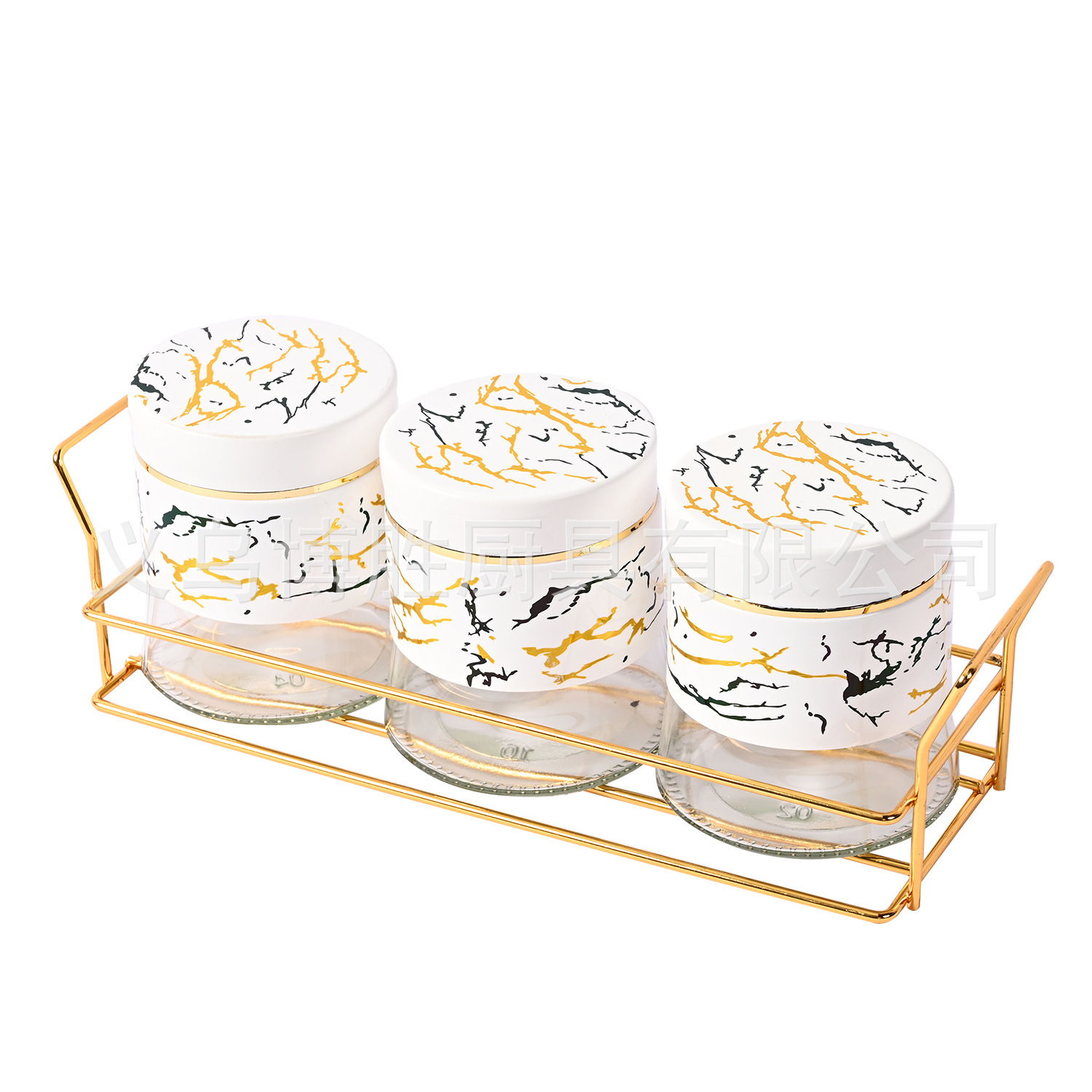 Las latas de almacenamiento de la cocina del hogar se adaptan a un juego de 3 piezas con estante de hierro serie de cocina de alta gama productos de comercio exterior latas selladas transfronterizas