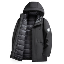 男士内胆脱卸羽绒服男爸爸2025冬季新款中年时尚保暖外套休闲男
