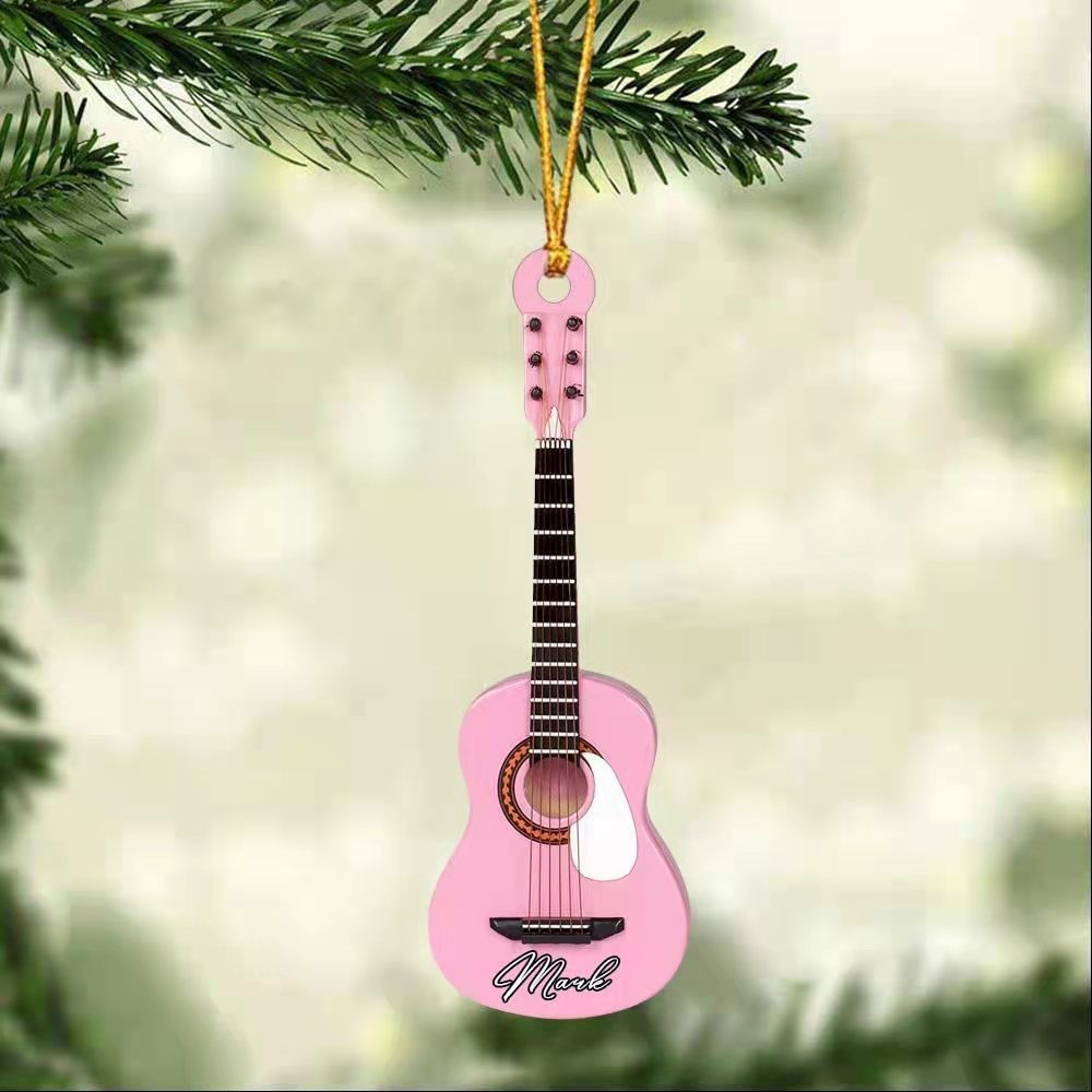 Nueva creativa personalizada mini Navidad amantes de la guitarra acrílico plana Espejo Retrovisor Del Coche adornos decoraciones image 12