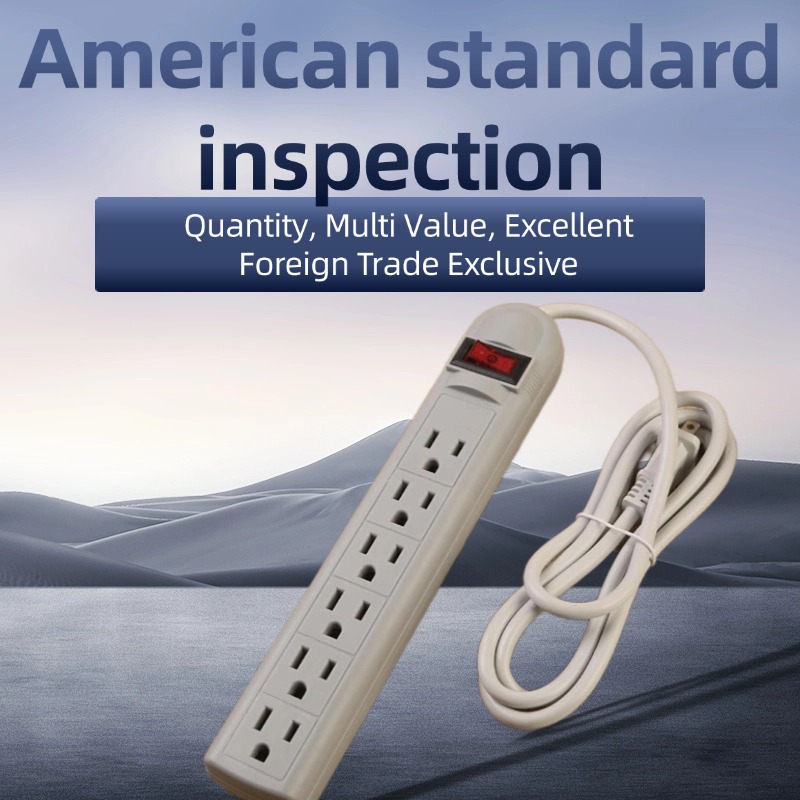 现货供应1.8米四位六位美规美标排插 UL美式防浪涌延长拖线板 15A