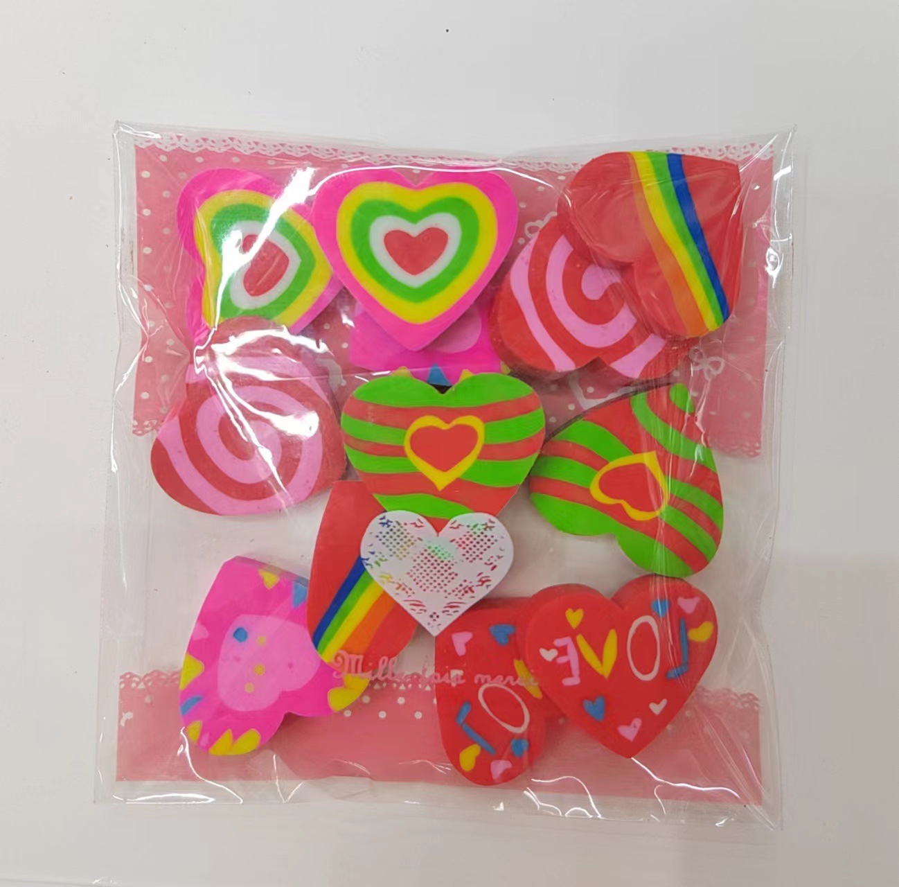 12PCS爱心橡皮正面