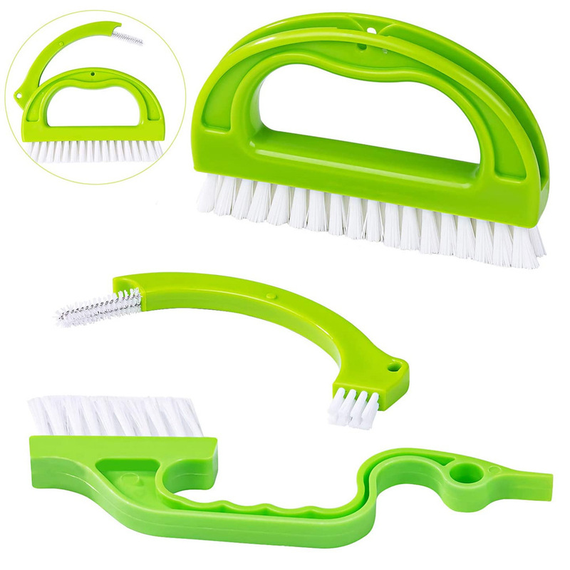 3-piece set of tile cleaning brush suit (3 in 1) grouting brush for bathroom and kitchen cleaning brush cleaning