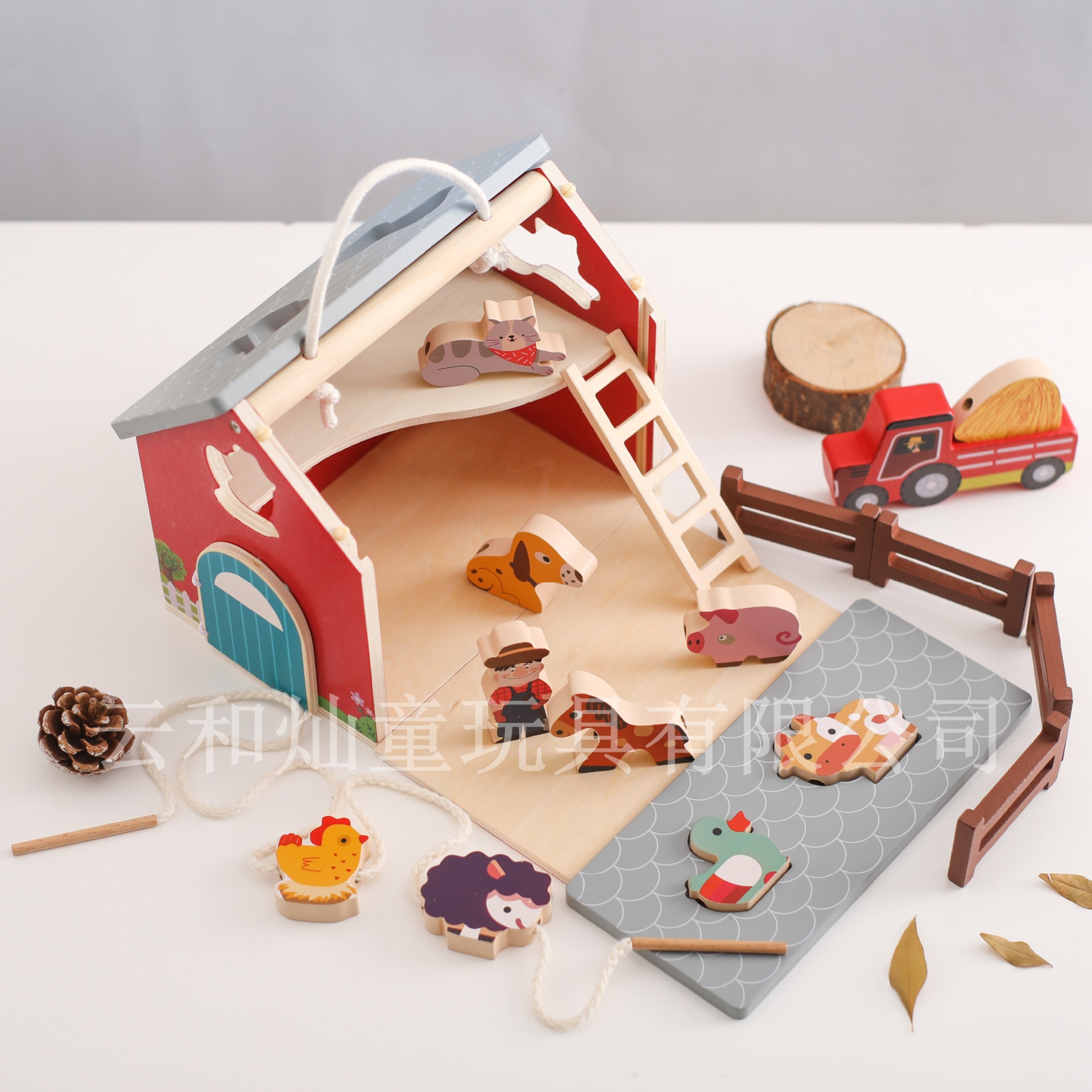 Juguetes educativos para niños calientes transfronterizos, bloques de construcción de granjas, formas de animales, juguetes cognitivos de iluminación para bebés