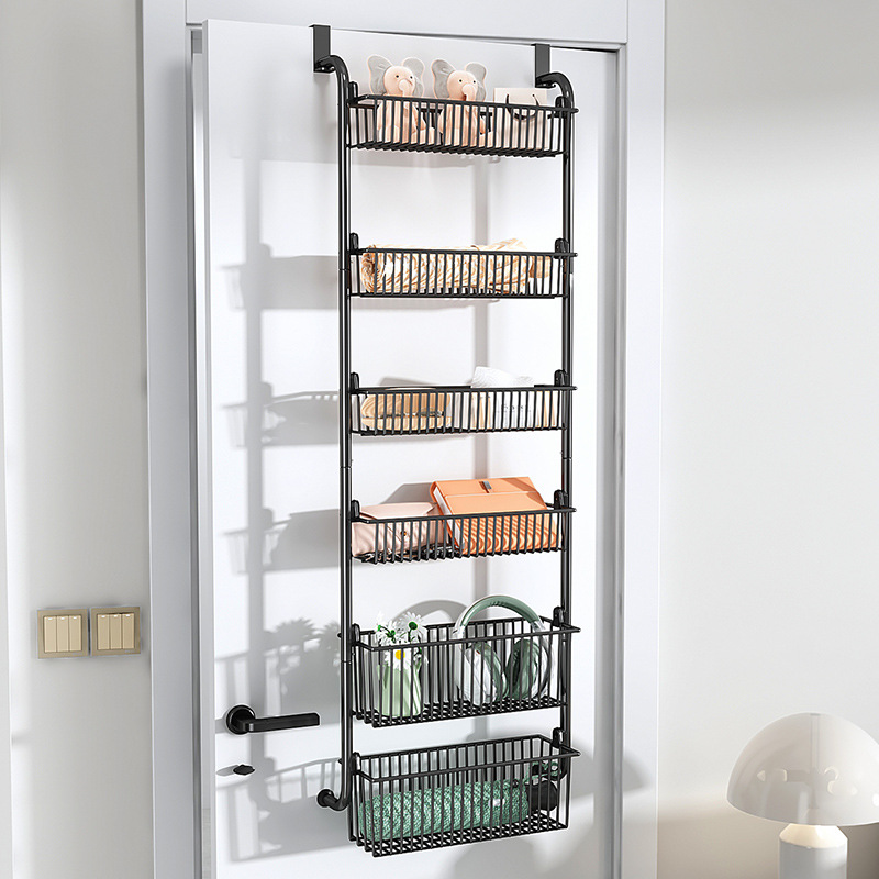 Cesta colgante detrás de la puerta de almacenamiento de hierro doméstico de múltiples capas de almacenamiento sin perforaciones canasta dormitorio baño cesta Amazon