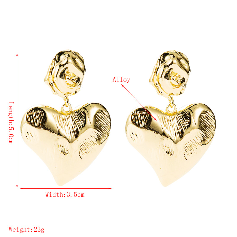 Retro Geometric Heart-shaped Earrings display picture 1