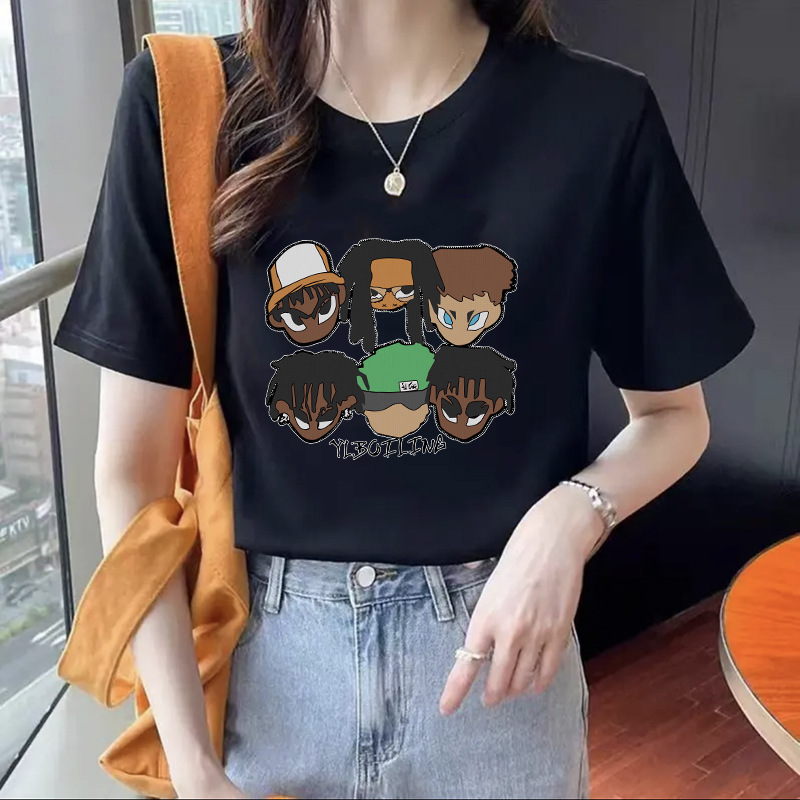 Camiseta de mujer manga corta suelta de dibujos animados Tigre media manga pequeña ropa de dopamina personalidad fresca Camiseta de manga corta moda masculina