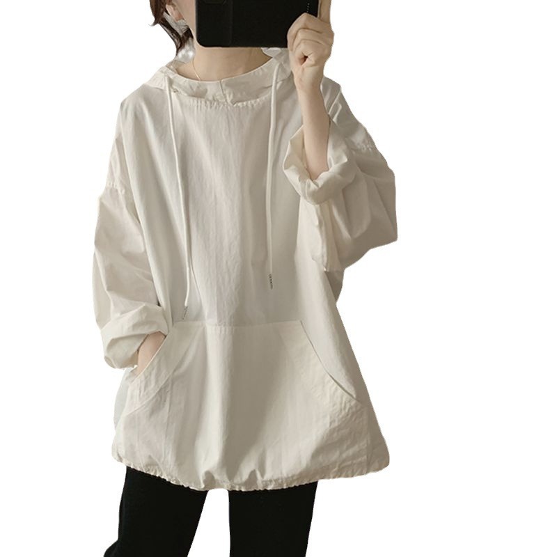 (2개) 통통녀 초대형 300KG 얇은 캐주얼 긴소매 스웨터 여성의 가을 느슨한 프랑스 후드 재킷 조수 2