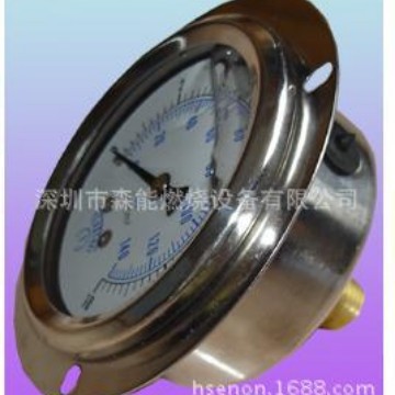 抗震不锈钢充油压力表1000KG接口1/4PT60MM背式带边仪表油压表