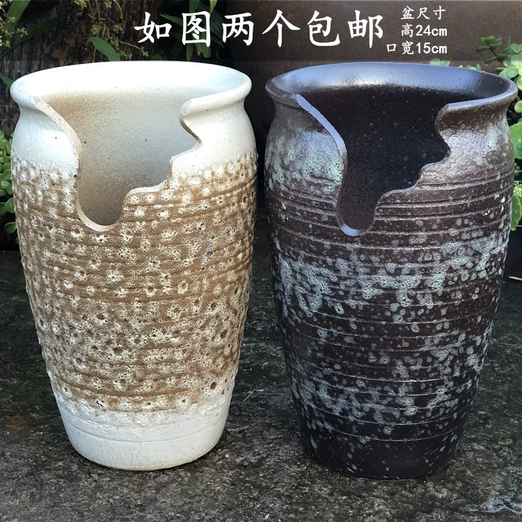  Handmade Cotton High Class, succulent old pile Flower Pot Purple Purple Purple Purgone Pot Purple Sand Pottery Tank Gap Ceramics Jade Pendant