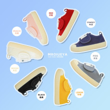 幼儿园老师推荐春夏新透气男女童室内纯色帆布鞋儿童魔术贴饼干鞋