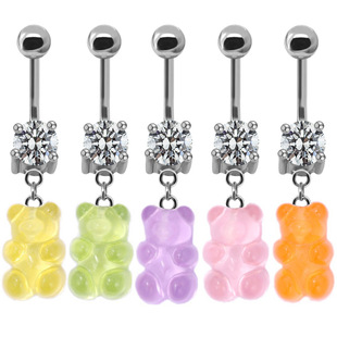Gaibei Europe and the United States cross-border bear navel ring animal navel ring umbilical nail umbilical decoration human puncture jewelry manufacturers spot