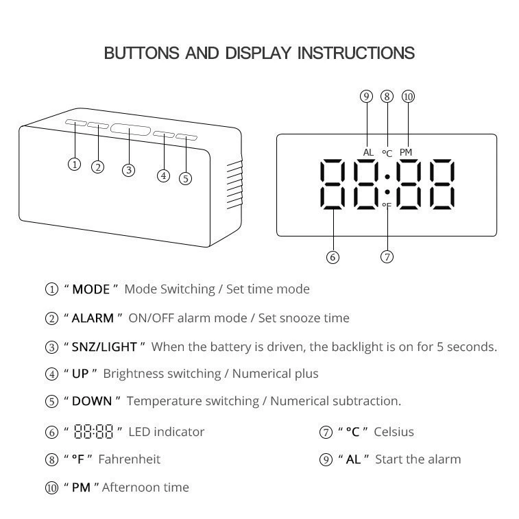 Universal electronic brand watch, simple and elegant design, mirror effect