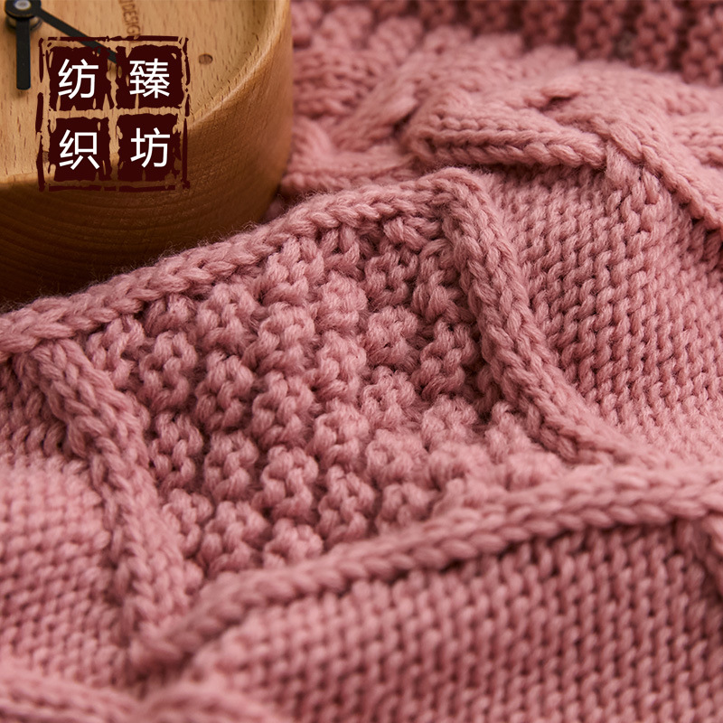 北欧复古麻花藤菱格抱枕靠垫 沙发靠垫汽车沙发抱枕套 厂家直销