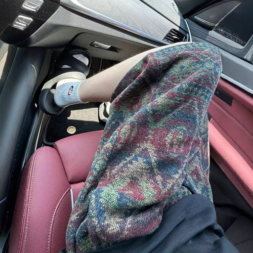 Men's Spring and Autumn Design-Sensitive Ethnic Style Pants, American Heavyweight High Street Vintage Wool Knit Casual Shorts