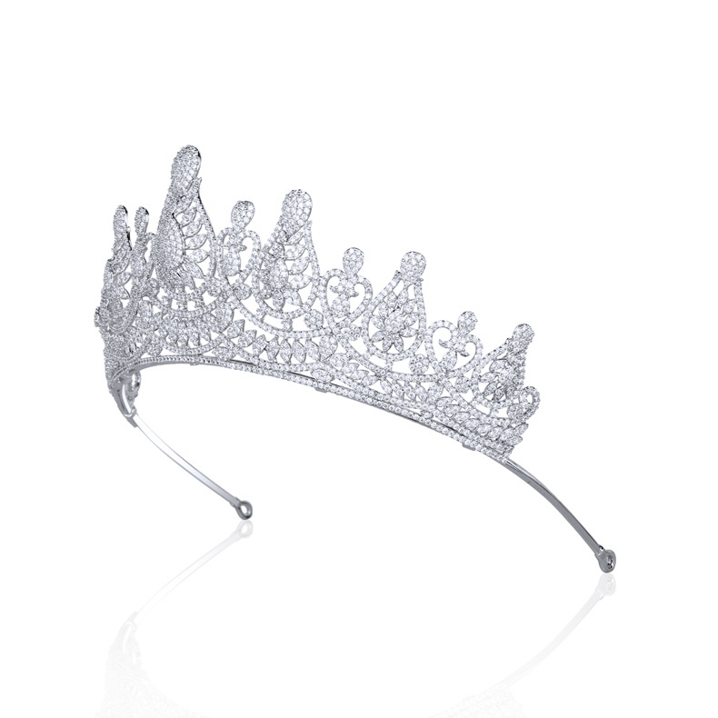 Title 9, Micro Set Zircon Crown Wedding Headwear Bridal ...