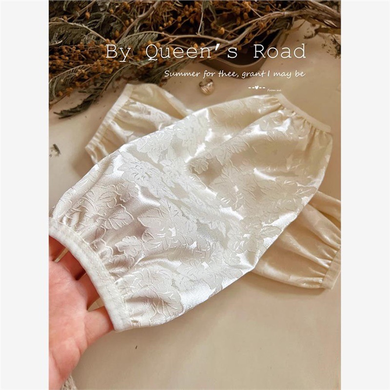 韩版新款秋冬季白色长款袖套西装外套羽绒服防脏套袖简约气质护袖