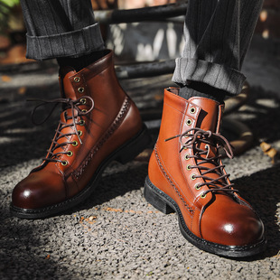 Aofu Shoes 8805 British Style Color-polished Tooling Boots 20220130 Batch Retro Martin Boots Men