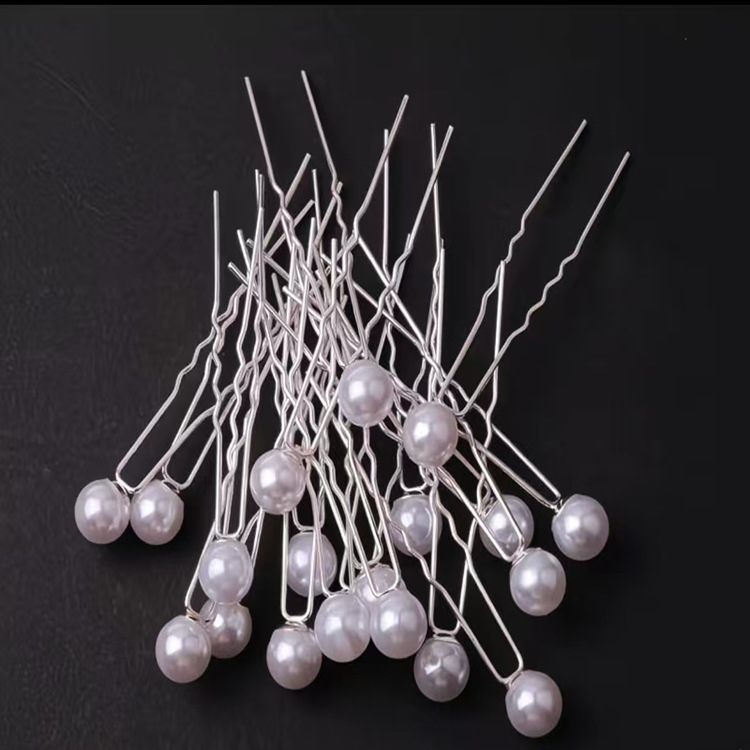Super Fairy Korean Bridal Headdress Hairpin Pearl U-Shaped Hair Fork Hairpin Wedding Accessories Simple and Versatile