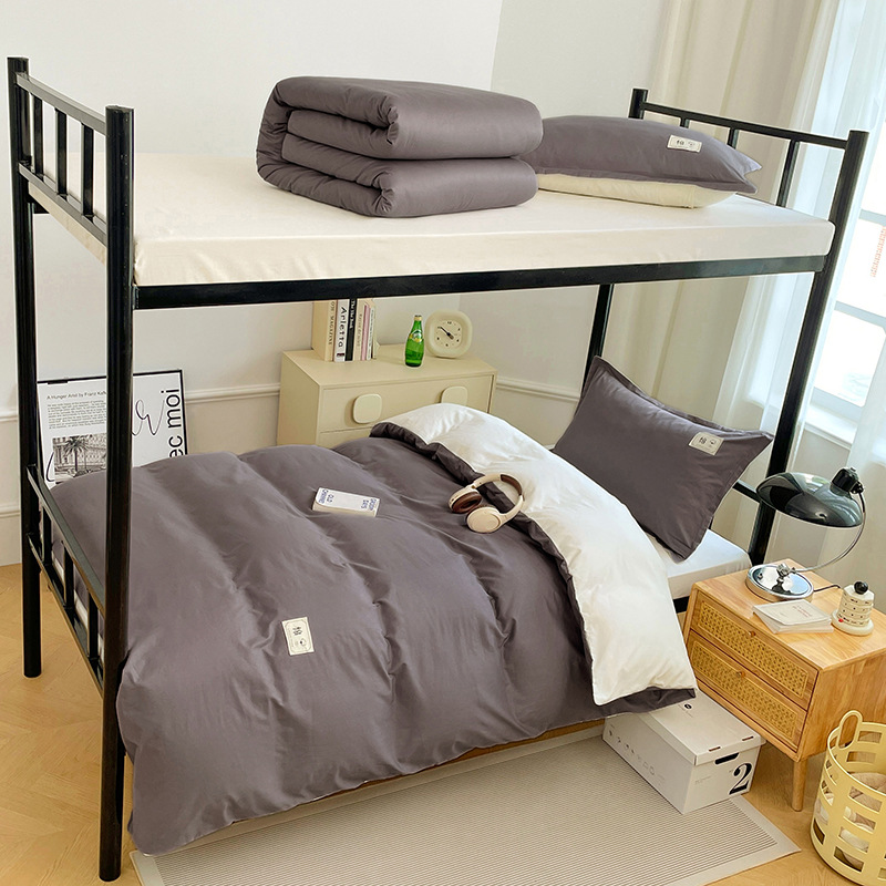 Dormitorio de estudiantes Conjunto de algodón de seis piezas Ropa de cama para estudiantes universitarios Algodón Tres juegos para estudiantes Ropa de cama de apoyo de 90*200