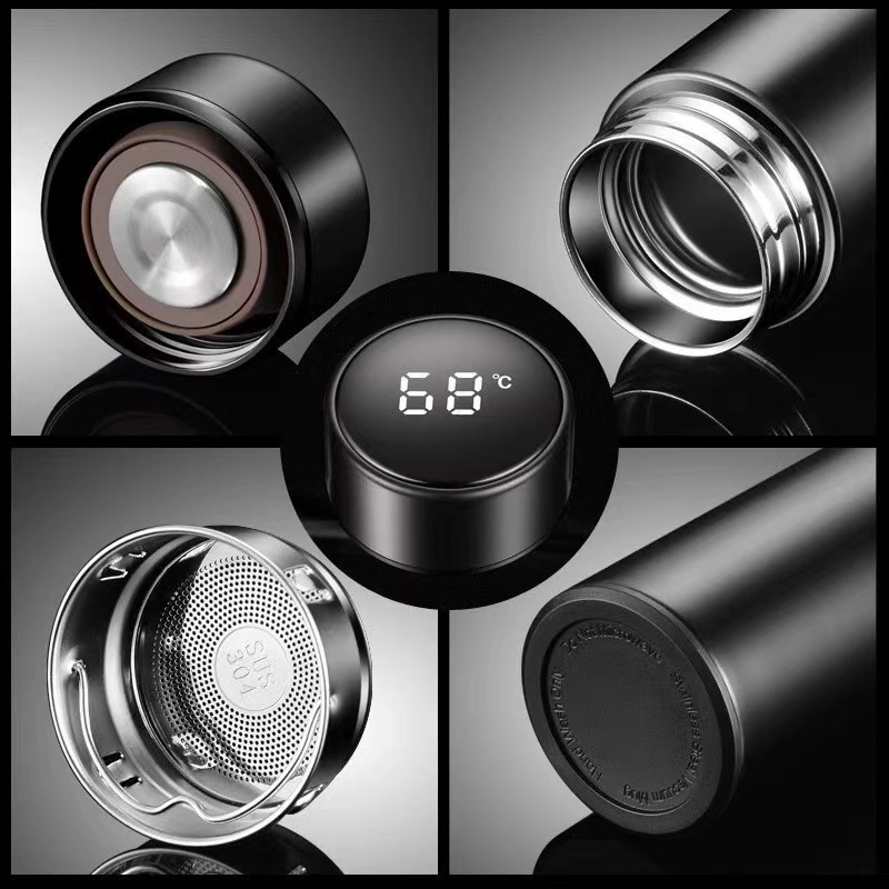 Taza de vacío de acero inoxidable taza de medición de temperatura inteligente Pantalla de temperatura negocio taza recta regalo taza promoción bienestar al por mayor