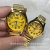 Golden digital waterproof quartz watches, elastic hydrogel balls, classic watch for elderly, dial for beloved