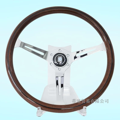Factory direct sales car modification 15inch Steering wheel - electroplated-frame-15inch-peach-wood-color-steering-wheel