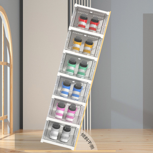 Shoe cabinet, installation-free, dismantling and stacking shoe box storage rack, transparent and thickened, high-end, stackable cabinet box wholesale