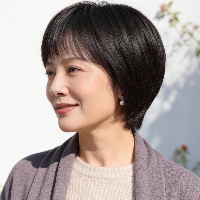 Full Head Wig for Women, Real Human Hair, for Middle-Aged and Elderly Mothers, 2026 New Model, Fully Hand-Woven Bobo Short Hair, Highly Breathable Full Head Wig for Women, Real Human Hair, for Middle-Aged and Elderly Mothers, 2026 New Model, Fully Hand-Woven Bobo Short Hair, Highly Breathable