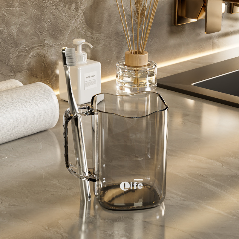Copo para escovas de dentes transparente para banheiro_voghion.com