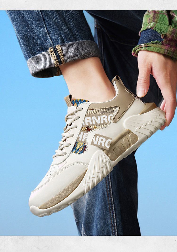 Giày thể thao nam sneaker trắng kiểu mới, giày casual thời trang cho thanh niên, đế dày gót thấp — Màu kaki, Màu xanh dương, màu đỏ chi tiết 13