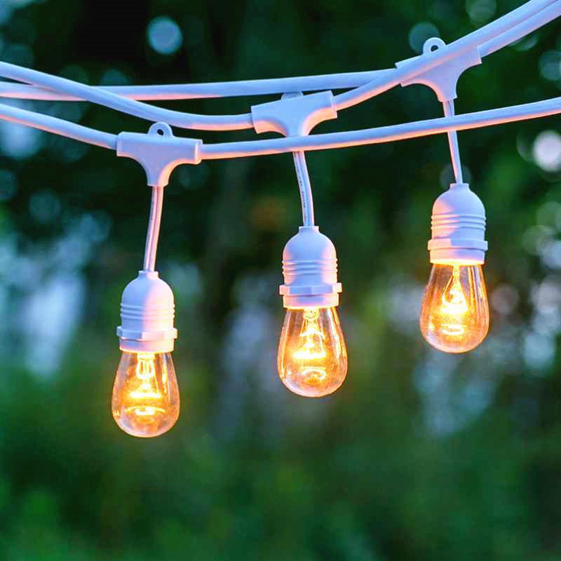 跨境电商 美标户外露营e26LED灯串定购欧规E27防水吊灯灯串线