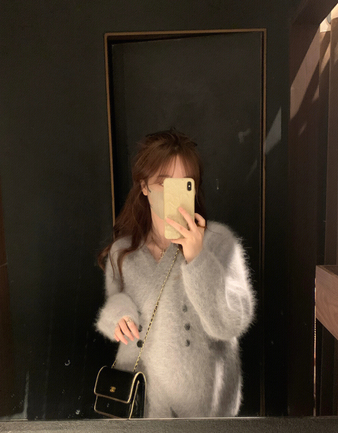 高级感软糯温柔风长毛水貂绒v领毛衣外套女秋冬加厚针织开衫兔毛