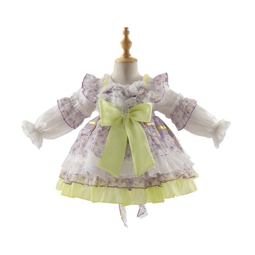 2024 Spring New Children's Lolita Dress for Girls - Floral Princess Skirt and Dress